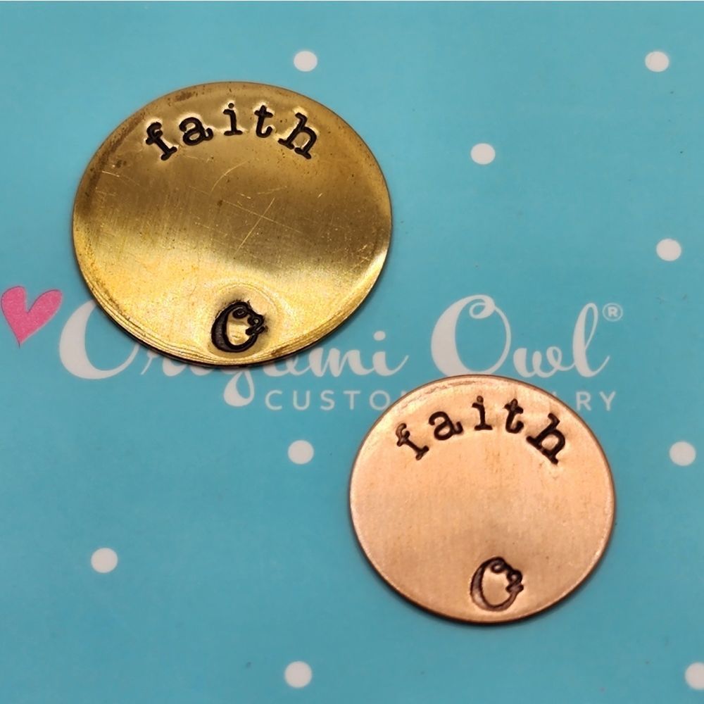 5/$21 🦉 O2 ORIGAMI OWL GOLD OR ROSE GOLD FAITH PLATE FOR LIVING LOCKETS - Picture 4 of 5